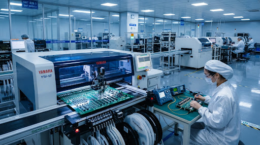 Modern high-tech electronics manufacturing and PCB assembly in Shenzhen